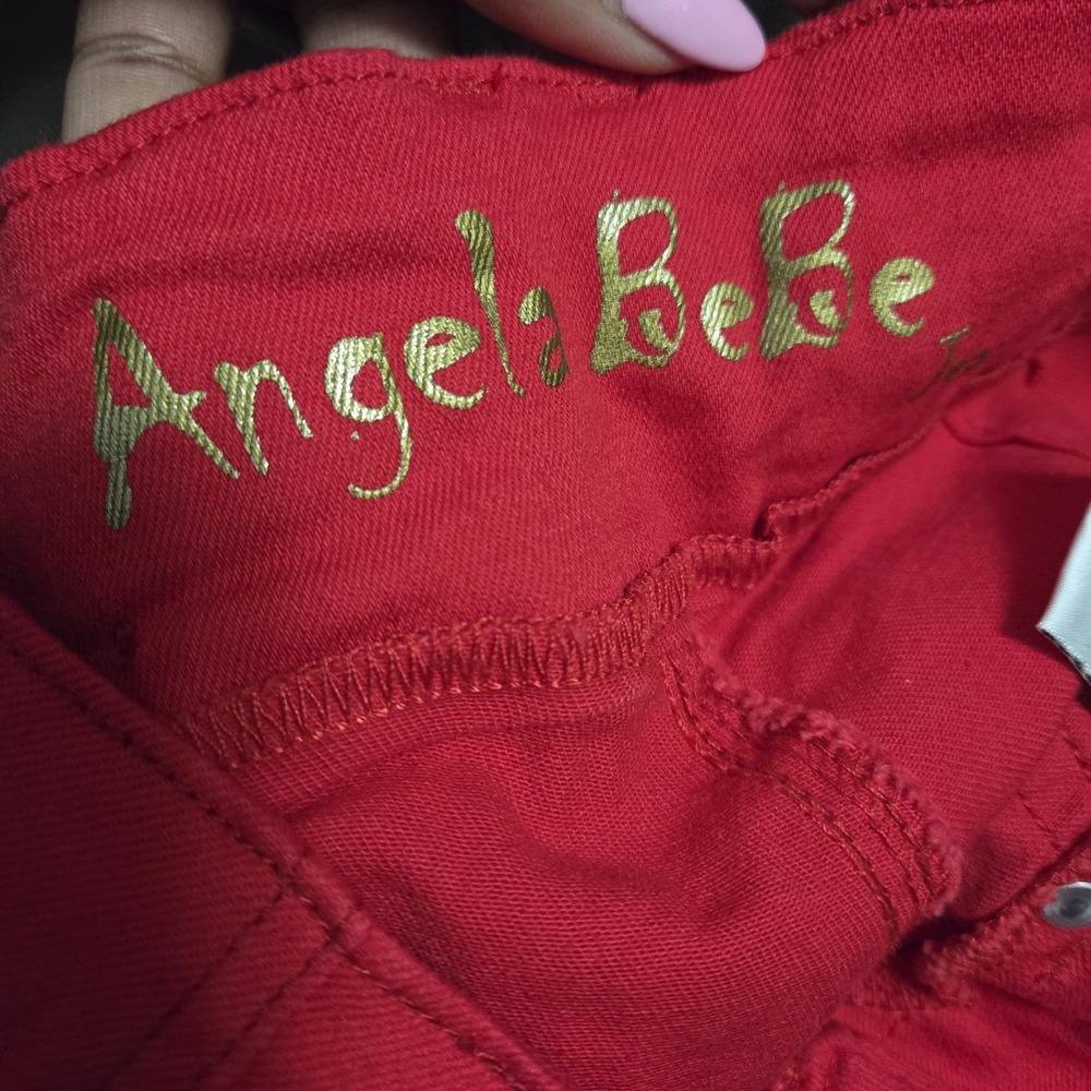 AngelaBeBe Y2K Red Skinny Jeans High Rise Stretch Womens Size 13 NWT - Picture 7 of 14